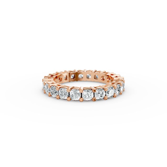 Cushion Shape Diamond Eternity Bands in Gold