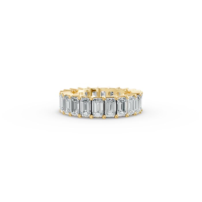 Emerald Shape Diamond Eternity Bands in Gold