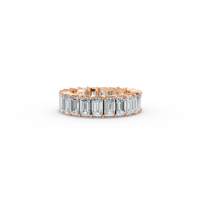 Emerald Shape Diamond Eternity Bands in Gold