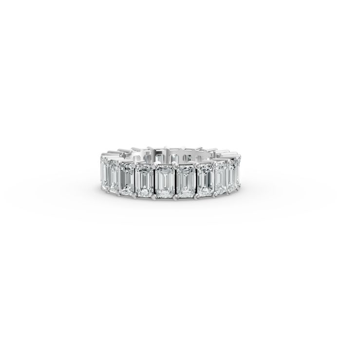 Emerald Shape Diamond Eternity Bands in Gold