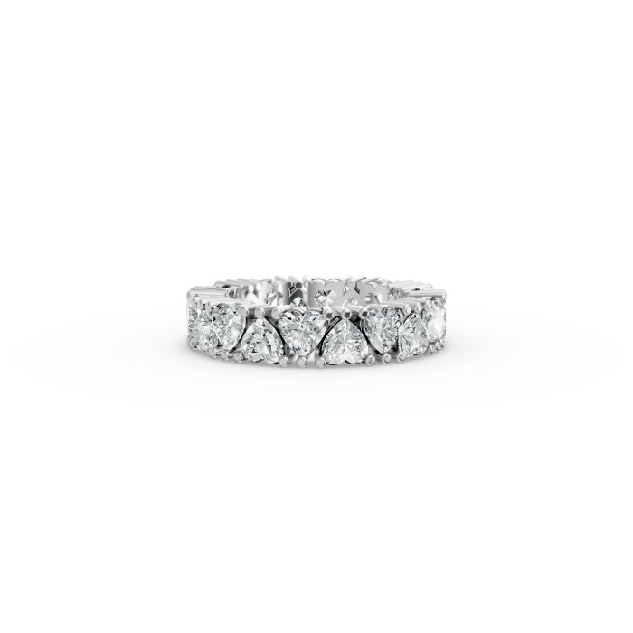 Heart Shape Diamond Eternity Bands in Gold