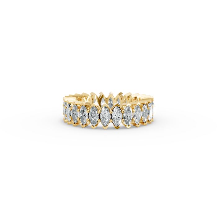 Marquise Shape Diamond Eternity Bands in Gold