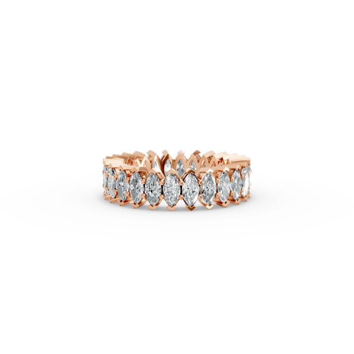 Marquise Shape Diamond Eternity Bands in Gold