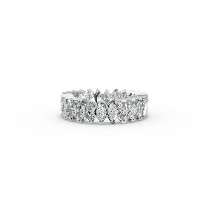 Marquise Shape Diamond Eternity Bands in Gold