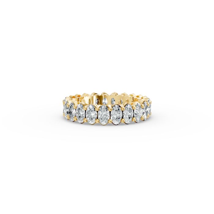 Oval Shape Diamond Eternity Bands in Gold