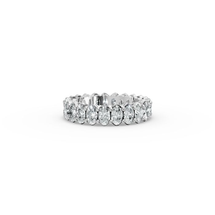 Oval Shape Diamond Eternity Bands in Gold
