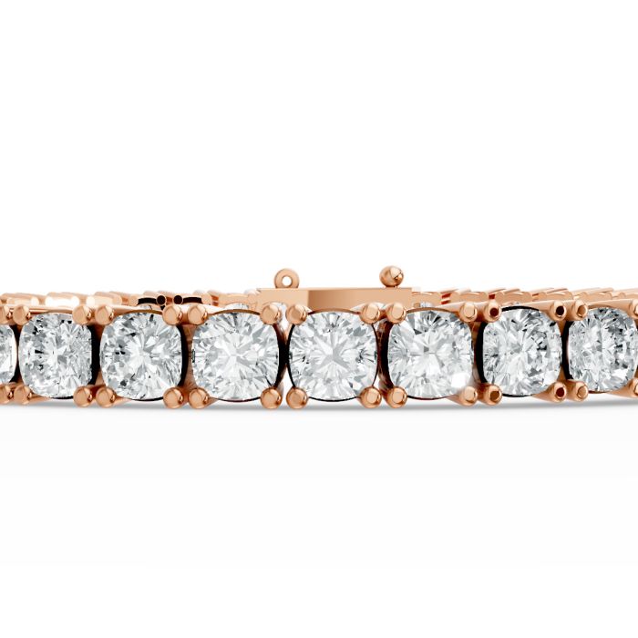 Cushion Shape Diamond Bracelets in Gold
