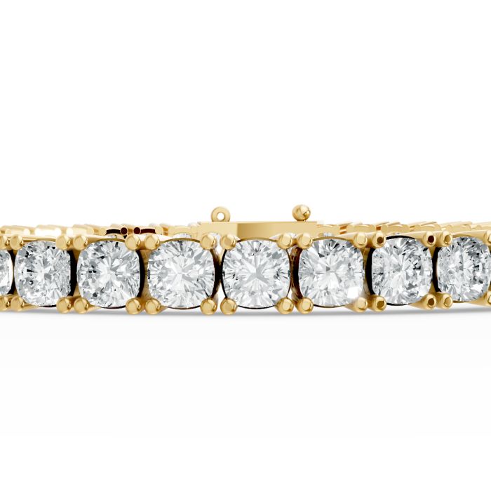 Cushion Shape Diamond Bracelets in Gold