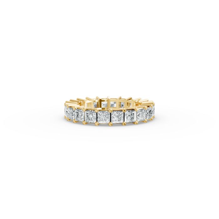 Princess Shape Diamond Eternity Bands in Gold