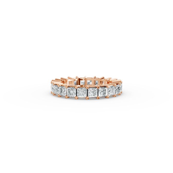 Princess Shape Diamond Eternity Bands in Gold