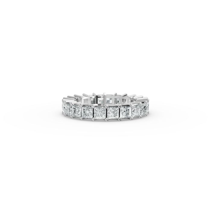 Princess Shape Diamond Eternity Bands in Gold