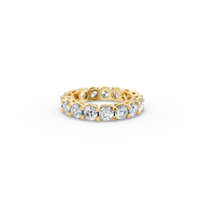 Round Shape Diamond Eternity Bands in Gold