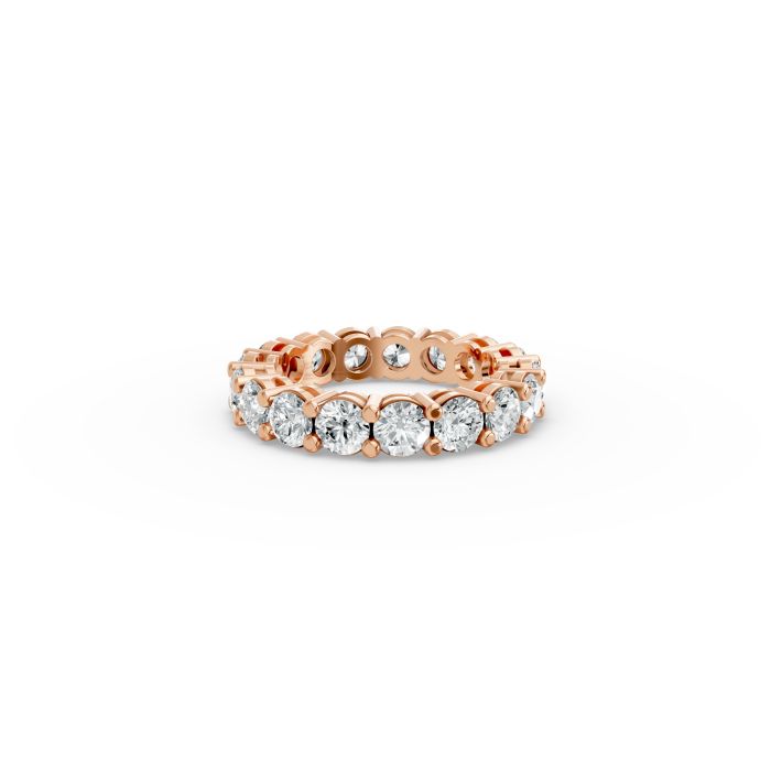Round Shape Diamond Eternity Bands in Gold