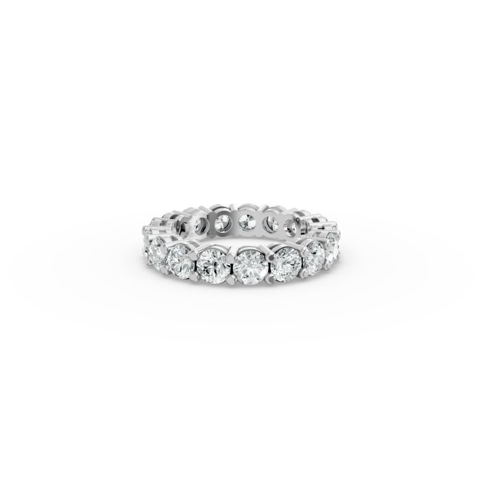 Round Shape Diamond Eternity Bands in Gold