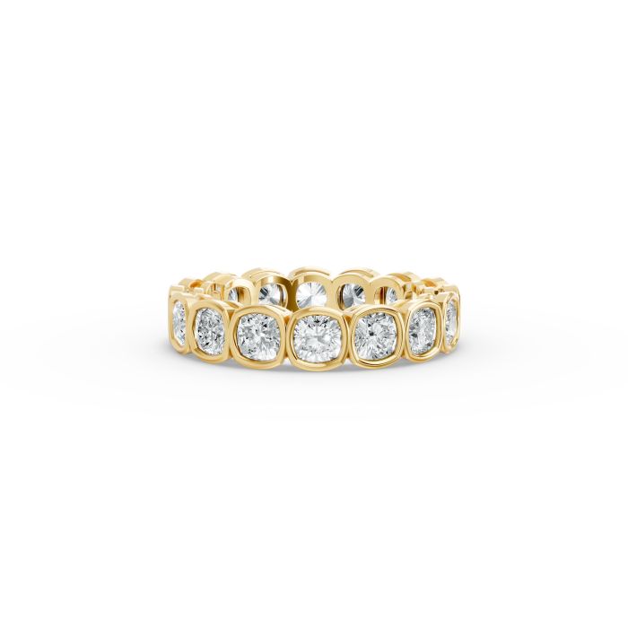 Cushion Shape Diamond Eternity Bands in Gold
