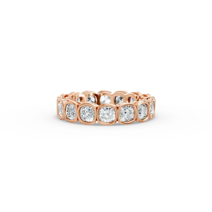 Cushion Shape Diamond Eternity Bands in Gold