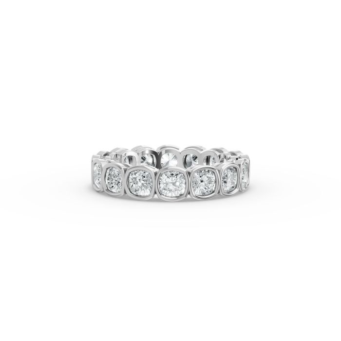 Cushion Shape Diamond Eternity Bands in Gold
