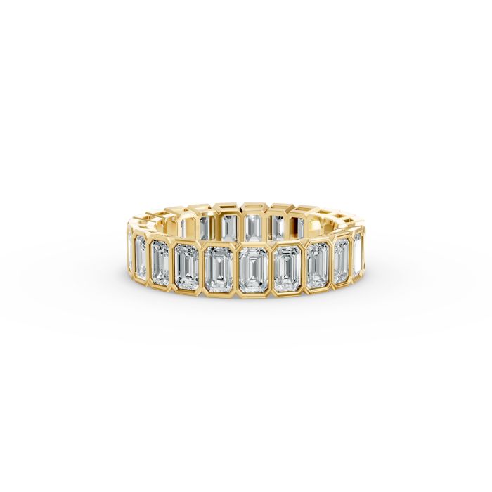 Emerald Shape Diamond Eternity Bands in Gold