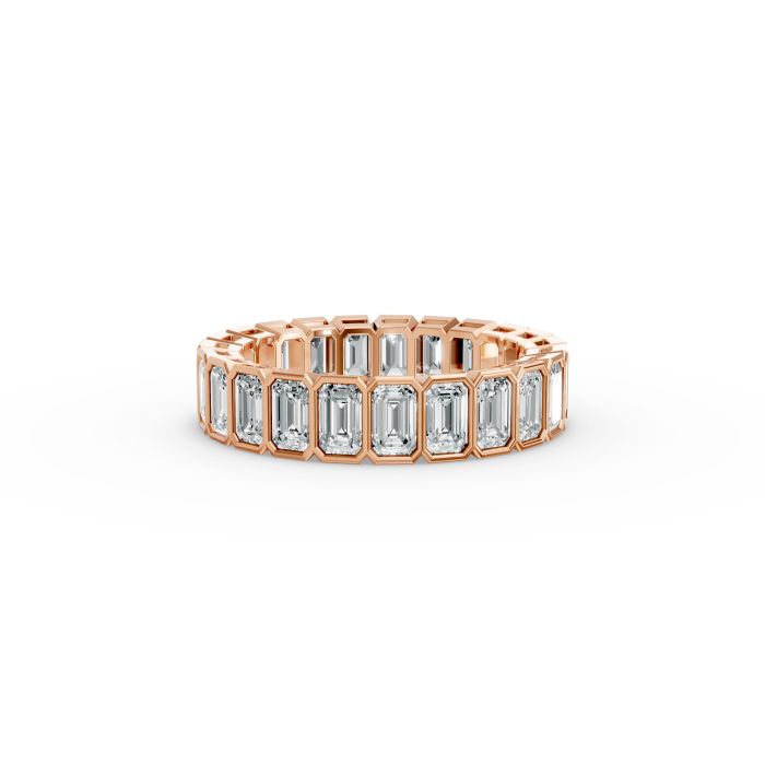 Emerald Shape Diamond Eternity Bands in Gold
