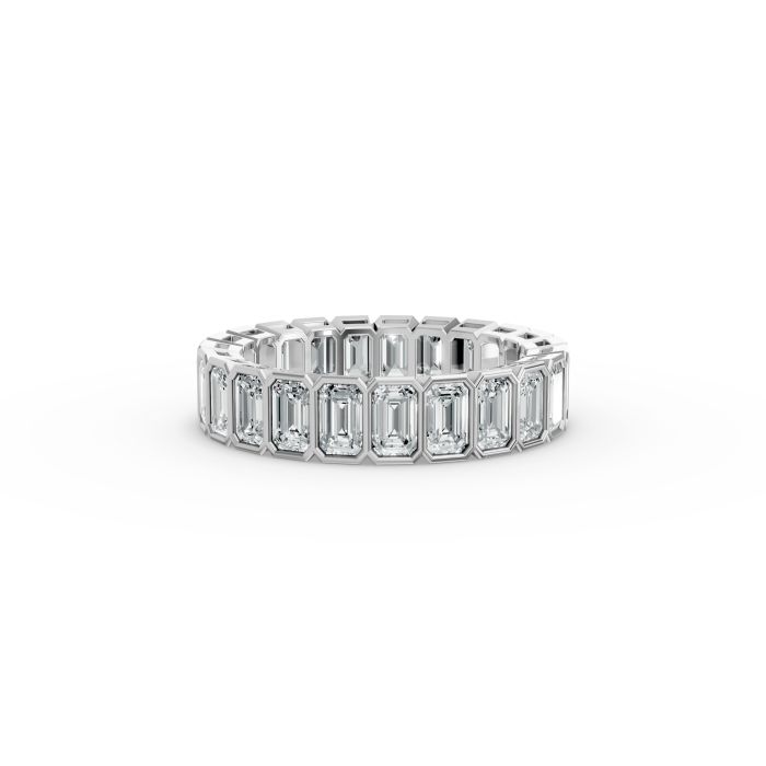 Emerald Shape Diamond Eternity Bands in Gold