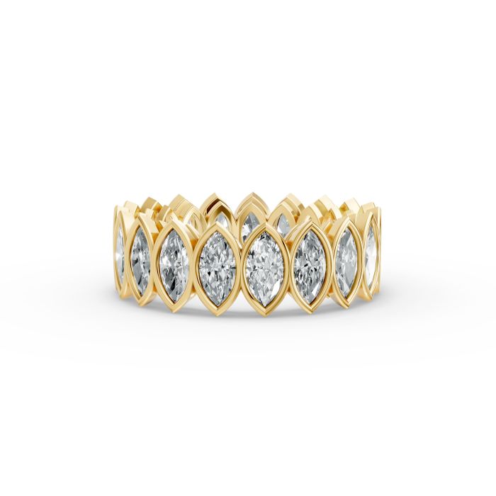 Marquise Shape Diamond Eternity Bands in Gold