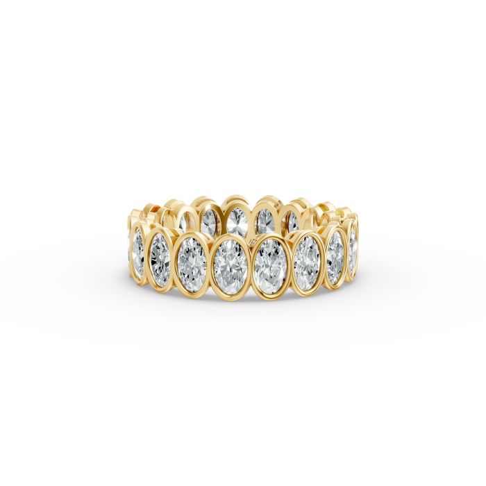 Oval Shape Diamond Eternity Bands in Gold