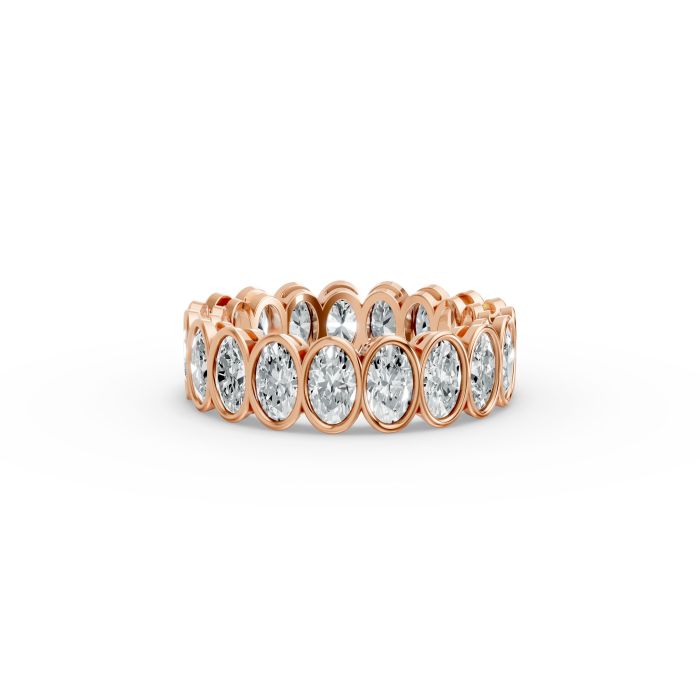Oval Shape Diamond Eternity Bands in Gold