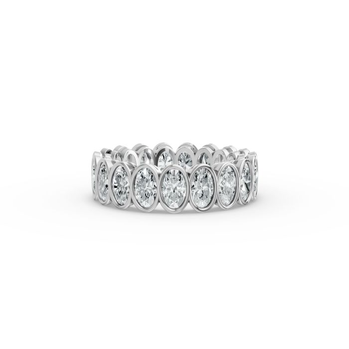 Oval Shape Diamond Eternity Bands in Gold