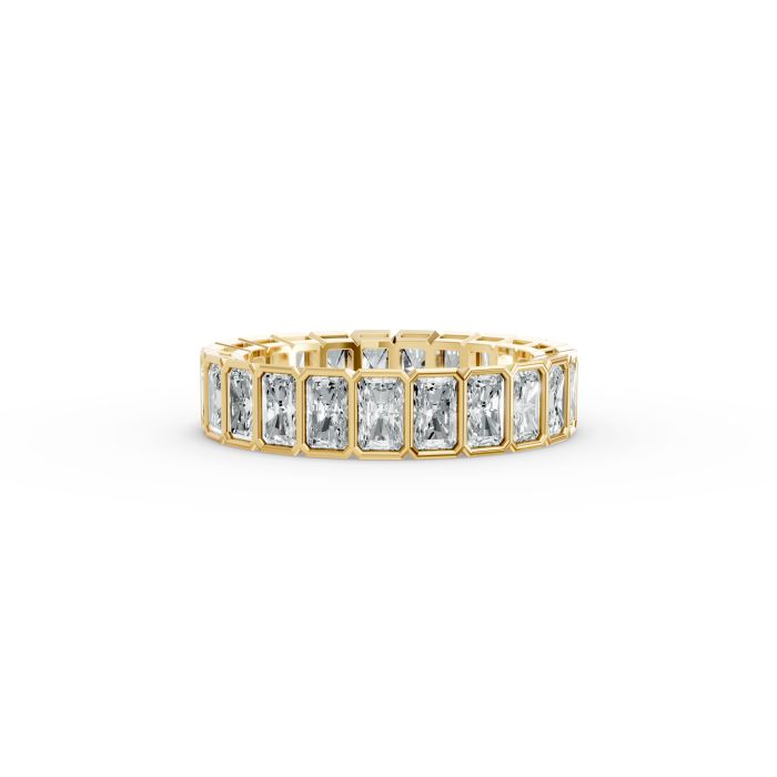 Radiant Shape Diamond Eternity Bands in Gold