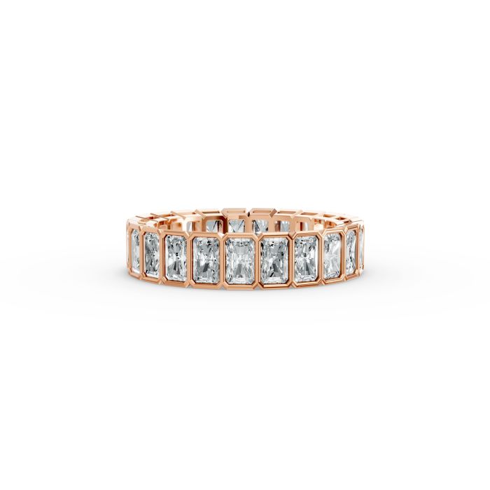 Radiant Shape Diamond Eternity Bands in Gold