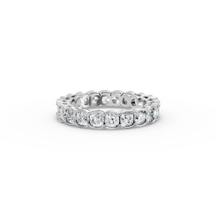 Cushion Shape Diamond Eternity Bands in Gold