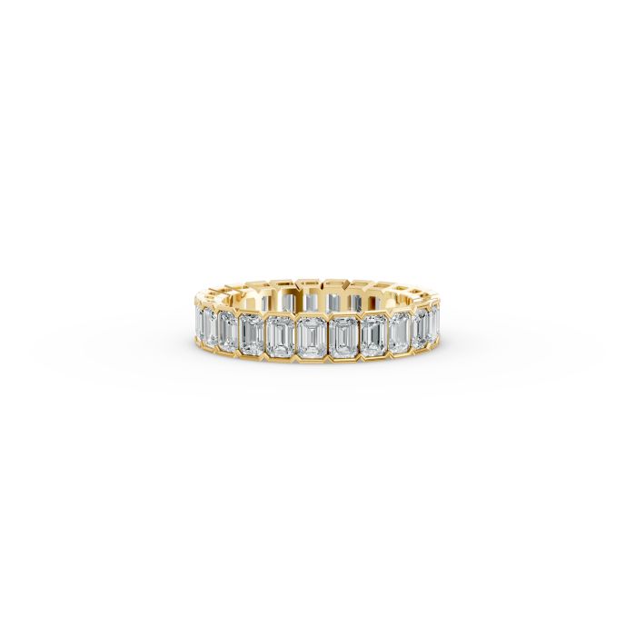 Emerald Shape Diamond Eternity Bands in Gold