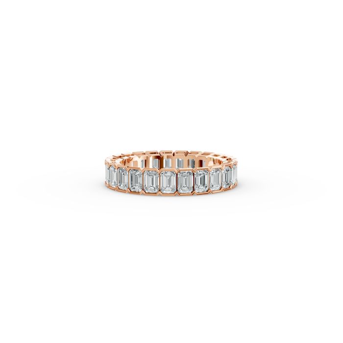 Emerald Shape Diamond Eternity Bands in Gold