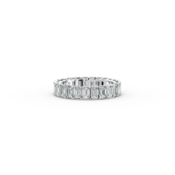 Emerald Shape Diamond Eternity Bands in Gold