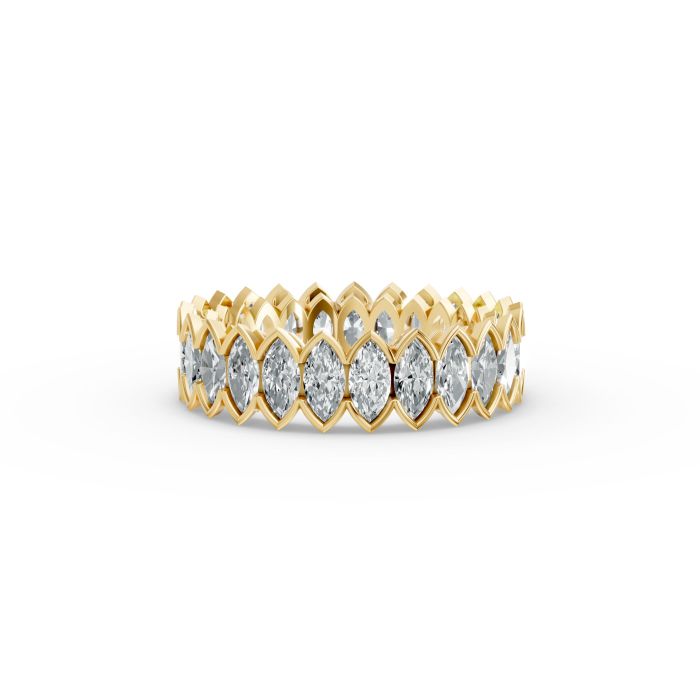 Marquise Shape Diamond Eternity Bands in Gold