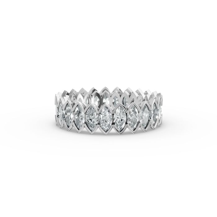 Marquise Shape Diamond Eternity Bands in Gold