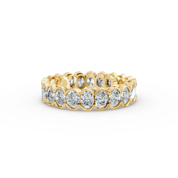 Oval Shape Diamond Eternity Bands in Gold