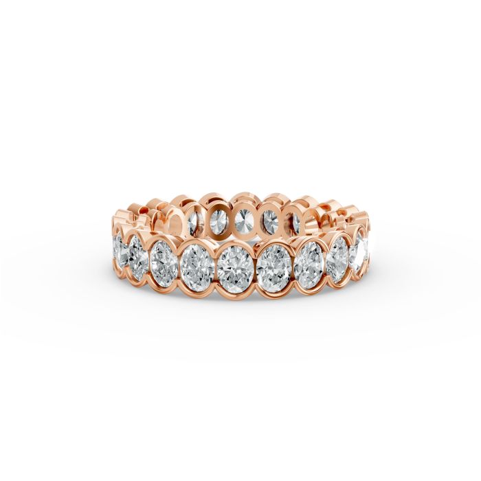 Oval Shape Diamond Eternity Bands in Gold