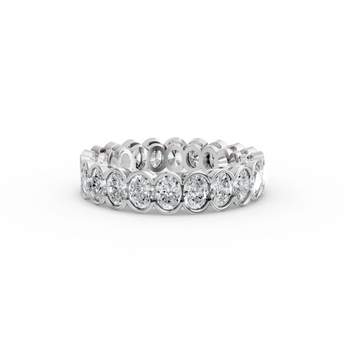 Oval Shape Diamond Eternity Bands in Gold