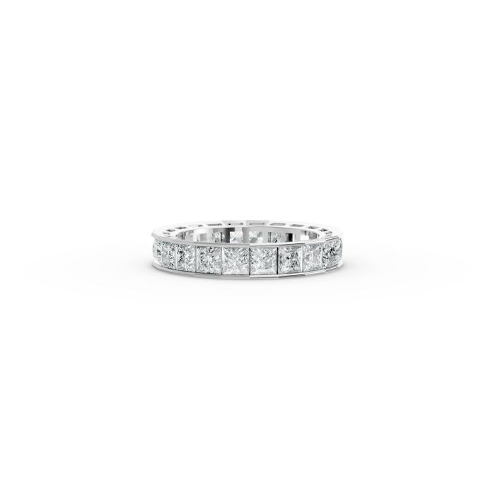 Princess Shape Diamond Eternity Bands in Gold