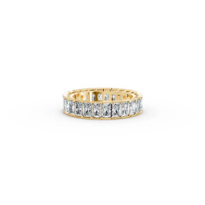 Radiant Shape Diamond Eternity Bands in Gold