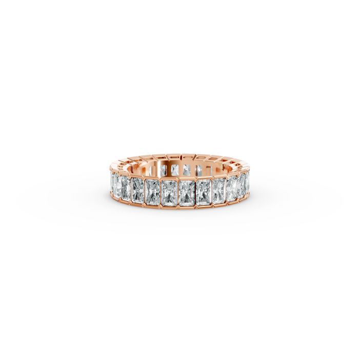 Radiant Shape Diamond Eternity Bands in Gold