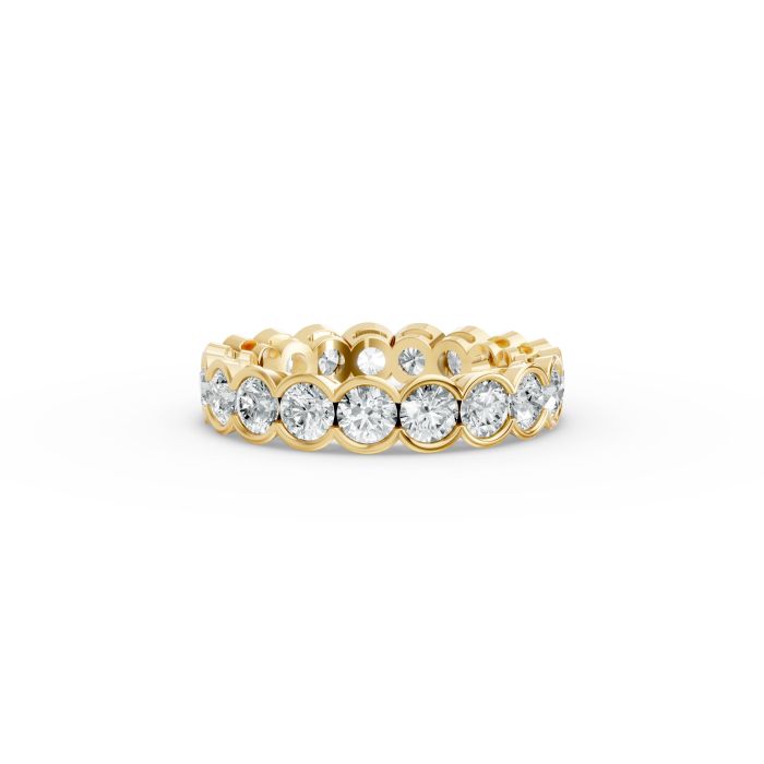 Round Shape Diamond Eternity Bands in Gold