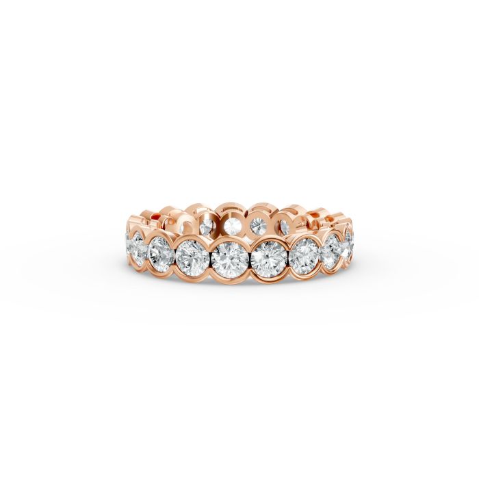 Round Shape Diamond Eternity Bands in Gold