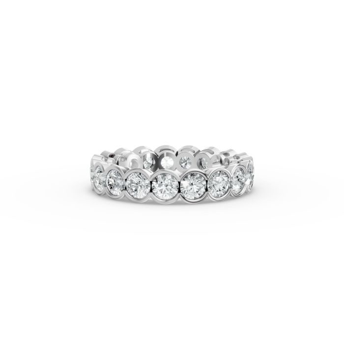Round Shape Diamond Eternity Bands in Gold