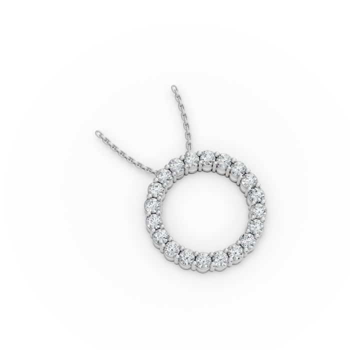 CIRCLE SHAPE PENDANT WITH CHAIN IN SILVER