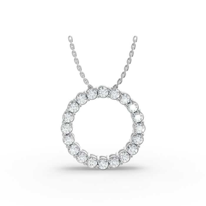 CIRCLE SHAPE PENDANT WITH CHAIN IN SILVER