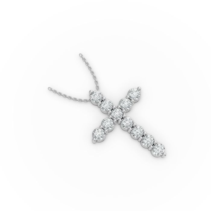 CROSS SHAPE PENDANT WITH CHAIN IN SILVER