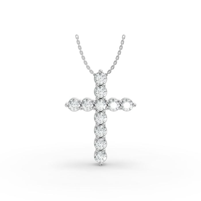 CROSS SHAPE PENDANT WITH CHAIN IN SILVER