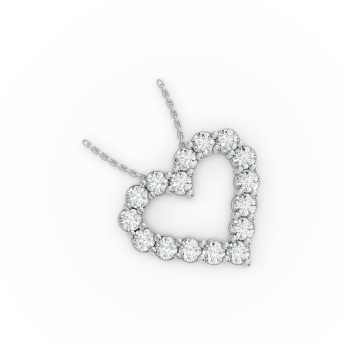 HEART SHAPE PENDANT WITH CHAIN IN SILVER